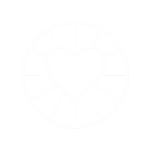 Heart icon surrounded by lines like rays and then a circle, symbolizes passion for solar power.