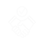 Handshake icon with a check mark above it, symbolizes respect for all - solar employees, partners, customers.